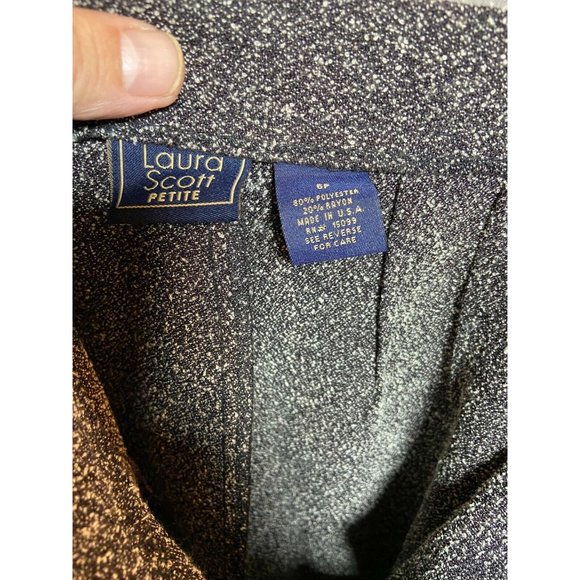 Laura Scott Pants Women Petite 6P Black White Button Up Ladies. - Picture 10 of 11